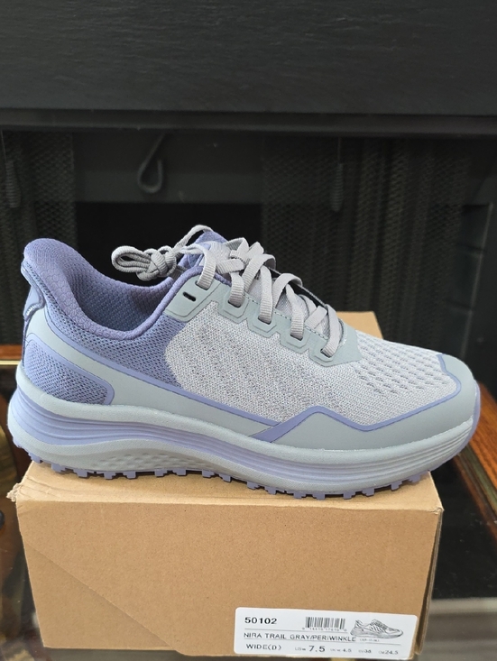 Orthofeet Shoes - Women's Gray and Lavender Trail Running Shoe